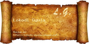 Lokodi Gyula névjegykártya