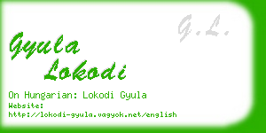 gyula lokodi business card